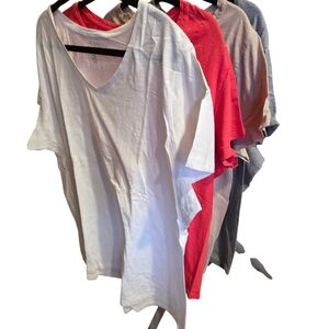 3X Set Of 4  Sonoma Everyday Tees in White, Pink, Tan, Gray